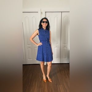 Karen Millen Blue summer eyelet dress